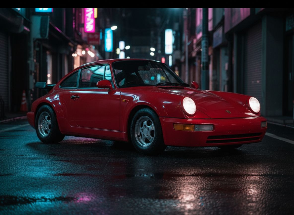 Porsche 911 Carrera 964 — 1:2 Half-Scale — Guards Red — 03 Tokyo Street Night