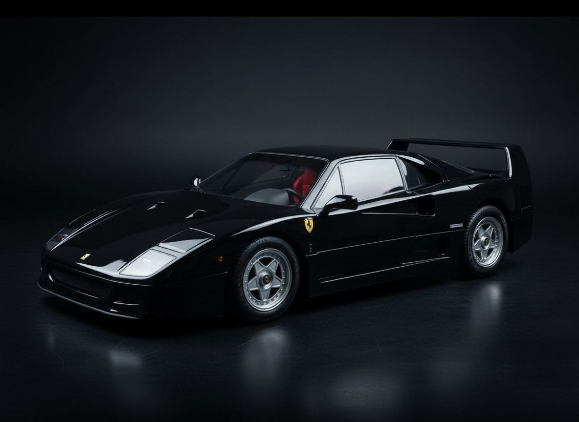 Ferrari F40 — 1:2 Half-Scale — Nero Daytona Black — 01 Studio Hero