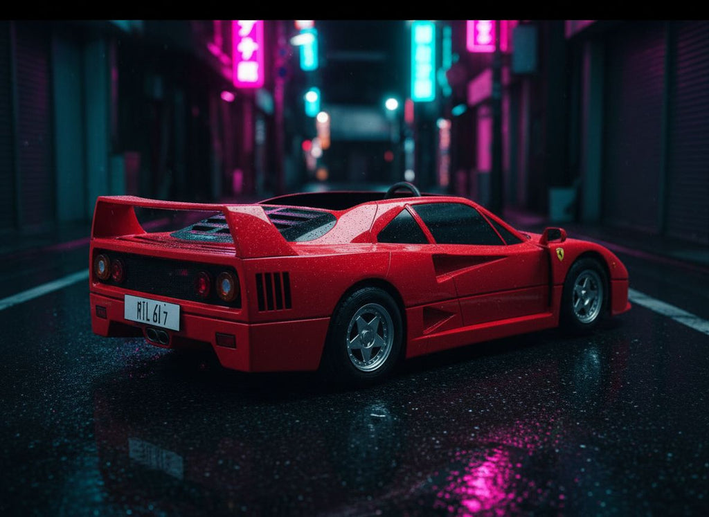 Ferrari F40 — 1:2 Half-Scale — Rosso Corsa Red — 03 Tokyo Street Night