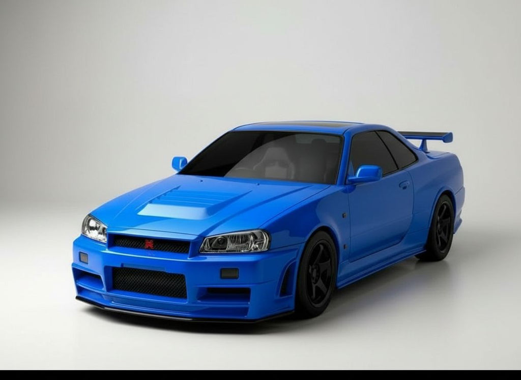 Nissan Skyline GT-R R34 — 1:2 Half-Scale — Bayside Blue — 04 Minimal White